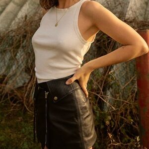 Black Leather Mini Skirt